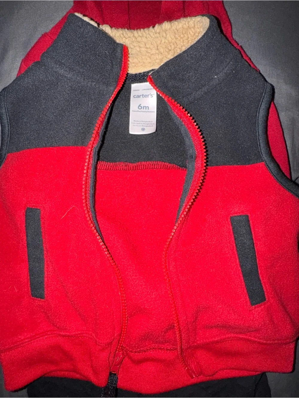 Carter's Red Snap-Front Baby Cardigan with Small Embroidered Logo